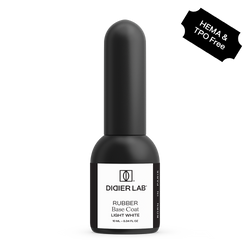 Gel polish, Rubber base coat, Light White, HEMA&TPO FREE, 10ml