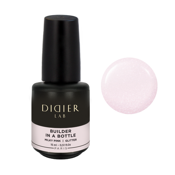 Builder Gel In a Bottle Didier Lab Milky Pink Glitter 15ml