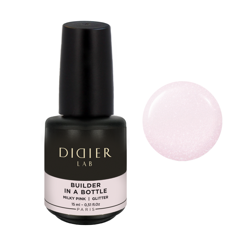 Builder Gel In a Bottle Didier Lab Milky Pink Glitter 15ml