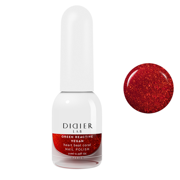 Green Reactive Vegan Nail Polish Didier Lab Heart Beat Coral 10ml