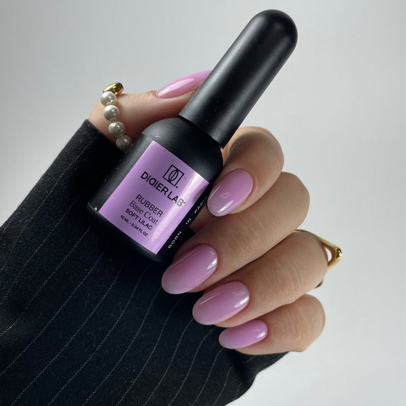 Gel polish, Rubber base coat, Soft lilac , 10ml