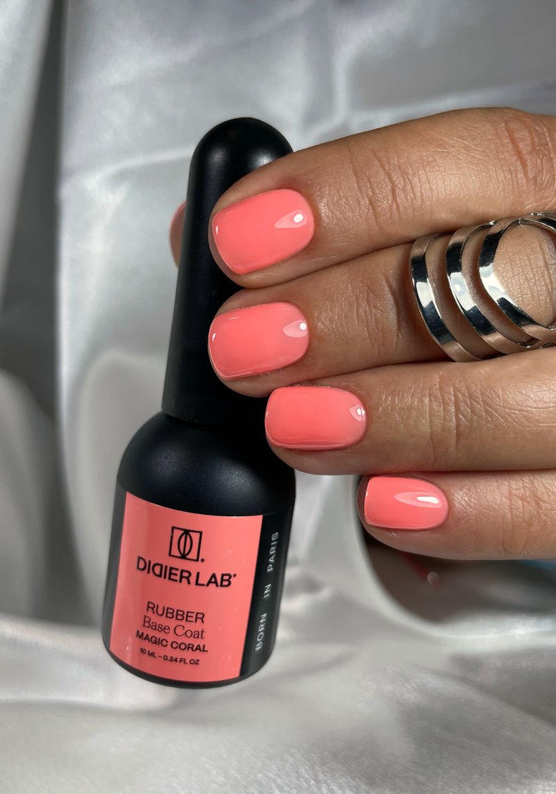 Gel polish, Rubber base coat, Magic coral, 10ml