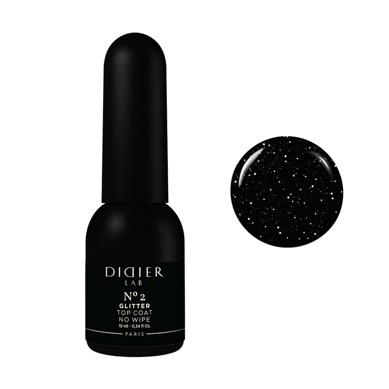 Gel polish "Didier Lab", Glitter Top coat, No2, 10ml